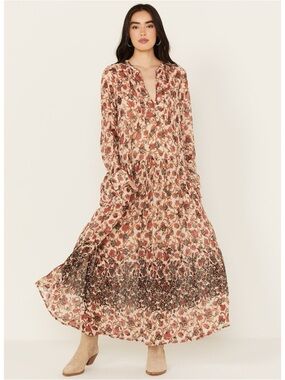 Free People See It Through Floral Maxi Dress